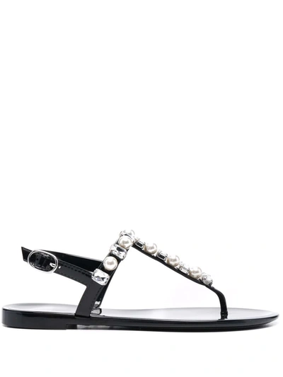 Shop Stuart Weitzman Goldie Crystal Embellished Sandals In Black