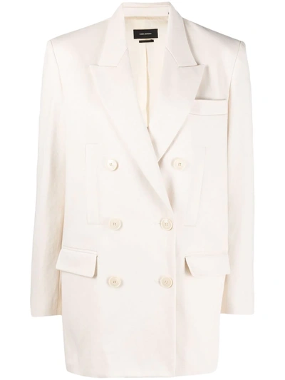 Shop Isabel Marant Havena Double-breasted Blazer In Neutrals