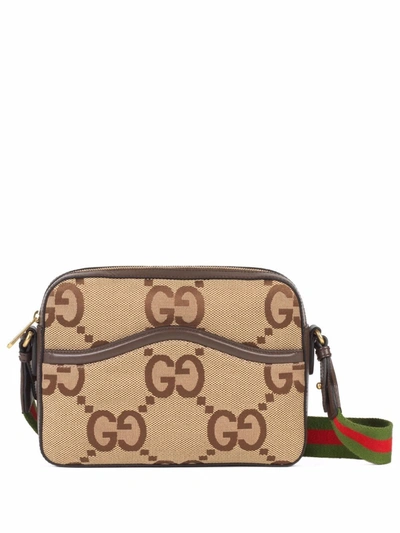Shop Gucci Gg Supreme Crossbody Bag In Brown