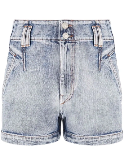 Shop Isabel Marant Étoile Faded-effect Denim Shorts In Blue