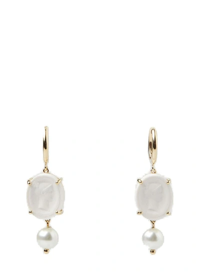 Shop Simone Rocha Faux Pearl Drop Earrings In White