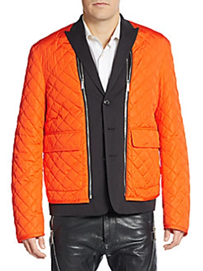 Shop Dsquared2 Quilted Zip-off Jacket In Orange