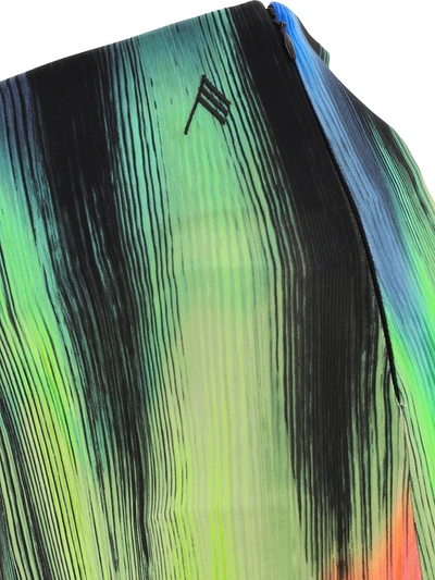 Attico Jamie Spectrum Printed Stirrup Pants In Green