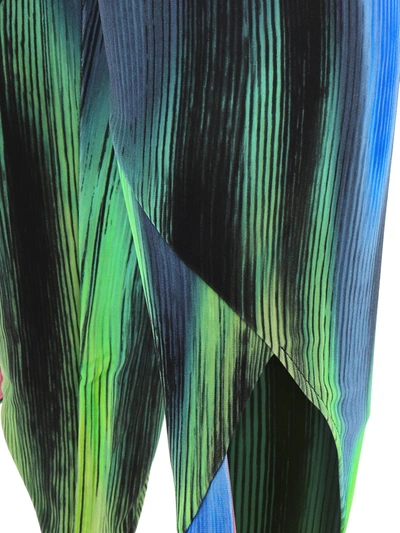 Attico Jamie Spectrum Printed Stirrup Pants In Green