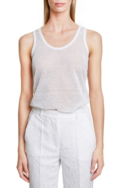 Givenchy Placed-motif Scoop-neck Tank, White In Optical White