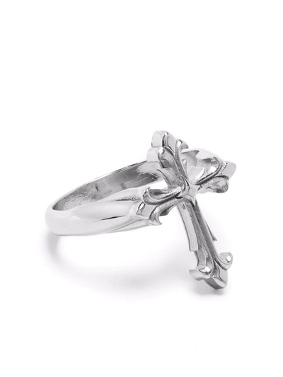 Shop Emanuele Bicocchi Fleury Cross Ring In Silber