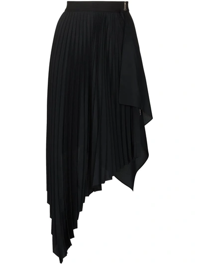 Shop Givenchy Asymmetric Pleated Skirt In Schwarz