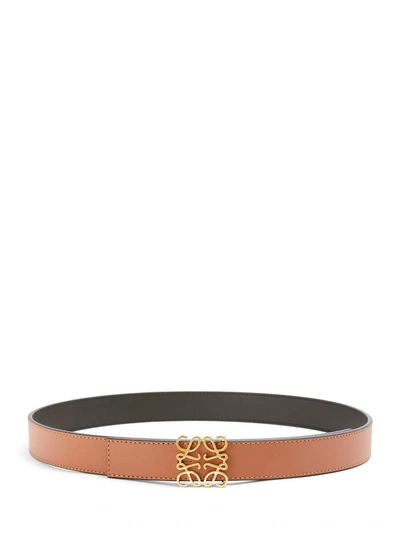 Shop Loewe Reversible Anagram Belt In Black