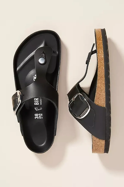 Shop Birkenstock Gizeh Big Buckle Sandals In Black