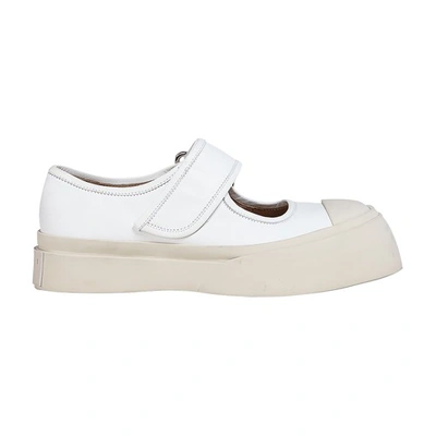 Shop Marni Mary Jane Style Pablo Sneakers In Lily_white