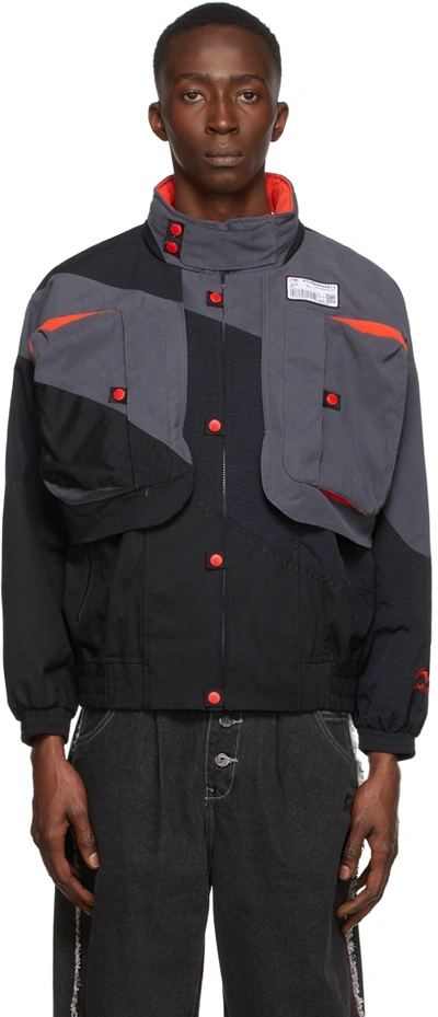 Shop Li-ning Black & Grey Panel Jacket