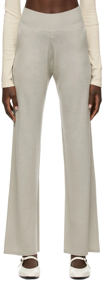 Frenckenberger Grey Wide Leg Lounge Pants In 5 Moon