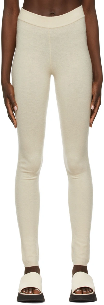 Frenckenberger Off-white Cashmere Leggings In 1 Chalk