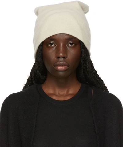 Shop Frenckenberger Beige Cashmere Beanie In 1 Chalk