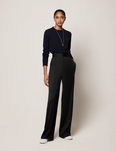 Shop Another Tomorrow Wide Leg Suit Pant In Black