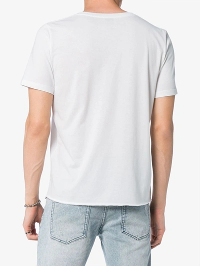 Shop Saint Laurent Logo Cotton T-shirt In White