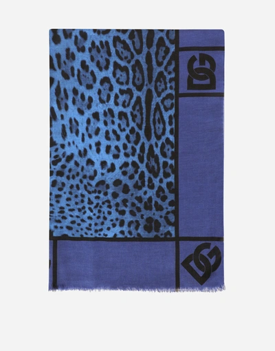 Shop Dolce & Gabbana Leopard-print Modal And Cashmere Scarf (135 X 200) In Multicolor