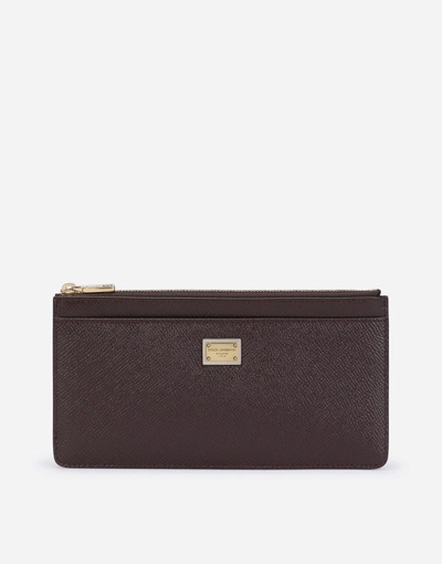 Dolce & Gabbana Large Card Holder With Tag In Purple