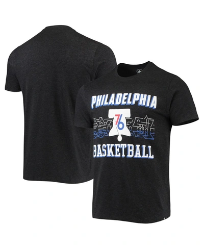 Shop 47 Brand Men's Black Philadelphia 76ers City Edition Club T-shirt In Heathered Black