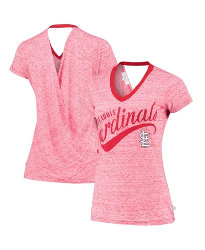 Touché Women's Red St. Louis Cardinals Hail Mary V-neck Back Wrap T-shirt In Red