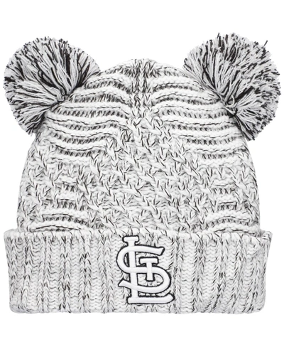 Shop New Era Women's Gray St. Louis Cardinals Dual Cuffed Knit Hat With Poms