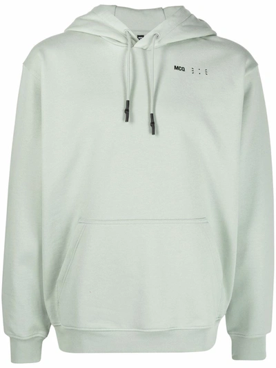 Shop Mcq By Alexander Mcqueen Logo-embroidered Cotton Hoodie In Green