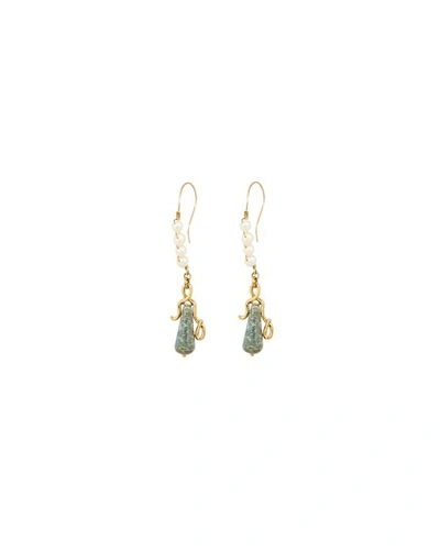 Shop Ulla Johnson Aline Stone Teardrop Earrings In Green