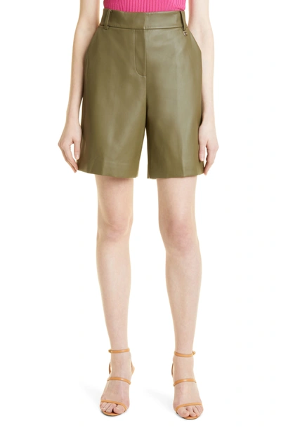 Ted Baker Womens Olive Bijouu Tailored Faux-leather Shorts 8 | ModeSens