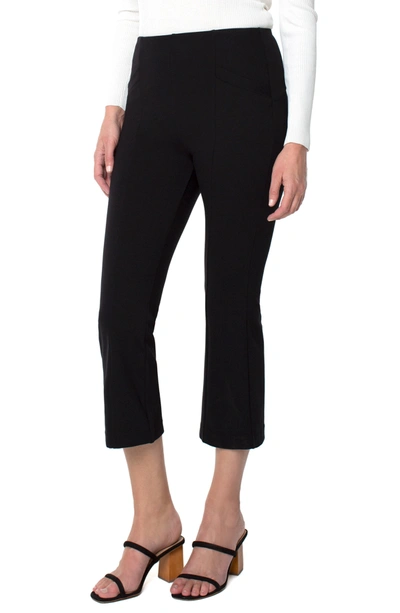 Shop Liverpool Los Angeles Stella Crop Kick Flare Trousers In Black