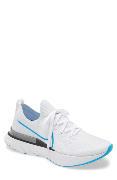 Shop Nike React Infinity Run Flyknit Running Shoe In True White/ Photo Blue/ White