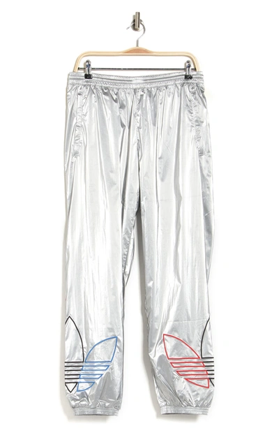 Shop Adidas Originals Tricolor Track Pants In Silver Met.