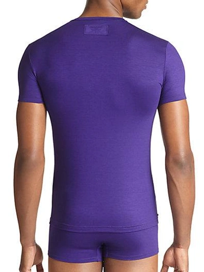 Shop Dsquared2 Slim Fit Jersey V-neck Tee In Purple