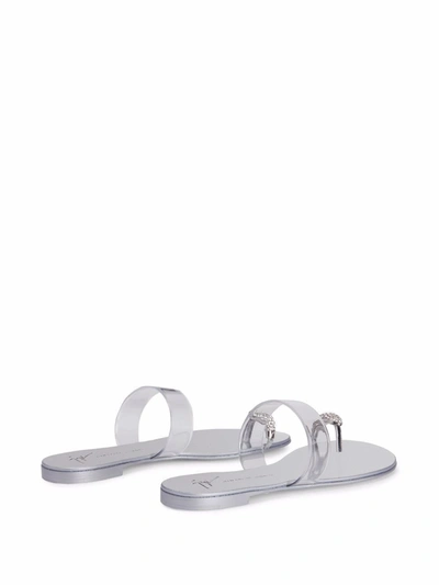 Shop Giuseppe Zanotti Ring Plexi Sandals In Silver