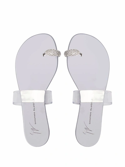 Shop Giuseppe Zanotti Ring Plexi Sandals In Silver