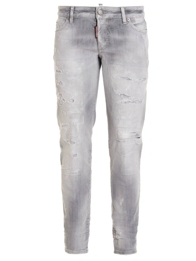 Shop Dsquared2 Jennifer Jeans In Grey