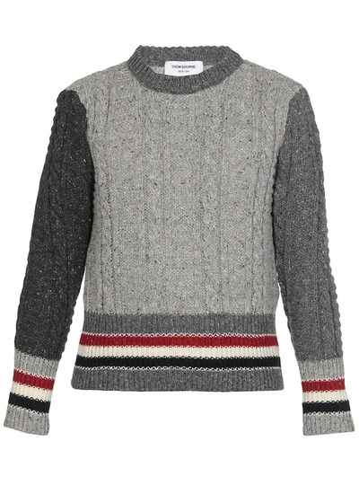 Shop Thom Browne Wool Sweater In Tonal Grey