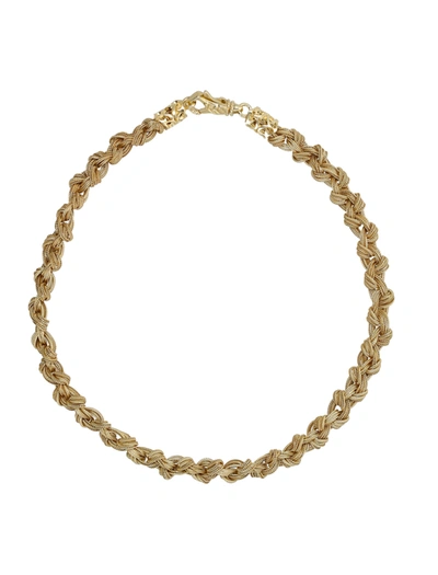 Shop Emanuele Bicocchi Braided Knot Necklace In Gold