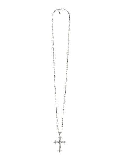 Shop Emanuele Bicocchi Fleury Cross Necklace In Silver