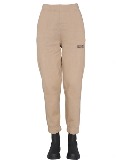 Shop Ganni Isoli Jogging Pants In Beige