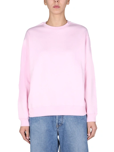 Shop Helmut Lang Sweatshirt With 3d Logo In Rosa