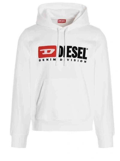 Diesel S ginn Embroidered logo Hoodie In White ModeSens