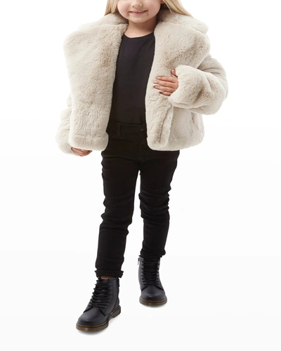 Shop Apparis Girl's Milly Oversized Faux Fur Coat, Sizes 4-16 In Latte
