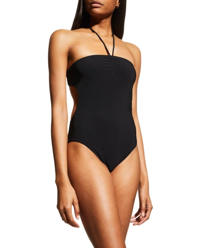 Shop Anemos Halter One-piece Swimsuit In Black