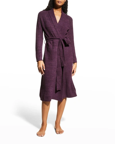 Shop Natori Serenity Heathered-knit Robe In Wnbl