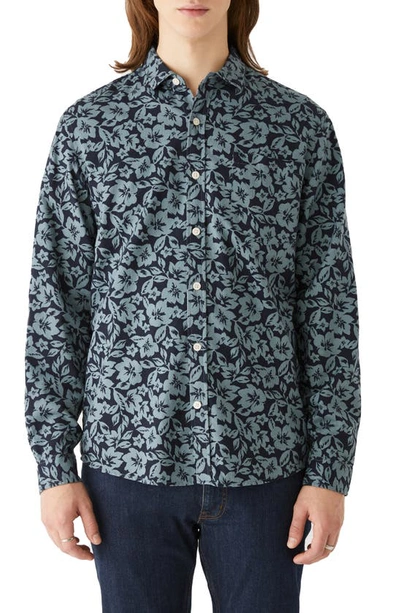 Shop Frank + Oak Fluid Floral Button-up Shirt In Trooper