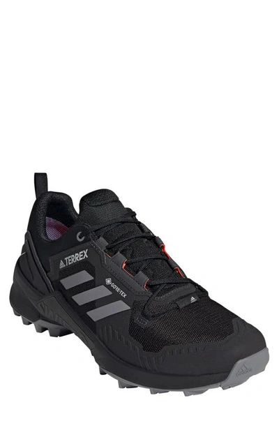 Shop Adidas Originals Terrex Swift R3 Waterproof Hiking Shoe In Black/ Grey / Solar Red