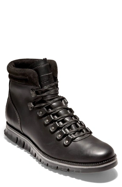 Shop Cole Haan Zerøgrand Waterproof Boot In Wp Black Leather/ Black