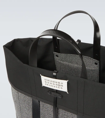 Shop Maison Margiela Fold-over Canvas Tote Bag In Black