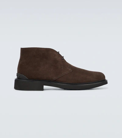 Shop Tod's Suede Desert Boots In Altraversione