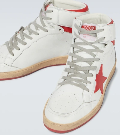 Shop Golden Goose Sky Star High-top Sneakers In White/red